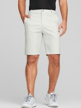 Puma Dealer 10" Men's Gold Performance Shorts - White 36" Waist - NEW